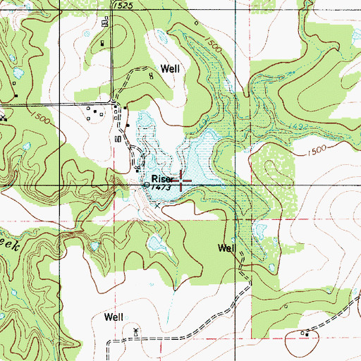 Topographic Map of Brownwood Lateral Watershed Number 21, TX