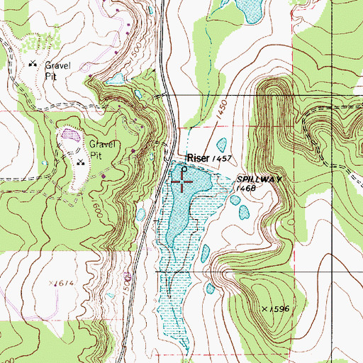 Topographic Map of Brownwood Lateral Watershed Number 4-B, TX