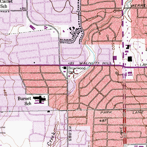 Topographic Map of Brownwood Park, TX