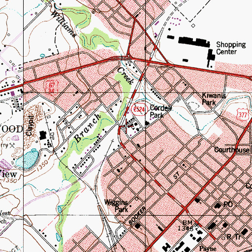 Topographic Map of Brownwoods Kindergarden, TX