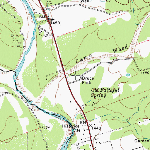 Topographic Map of Bruce Park, TX