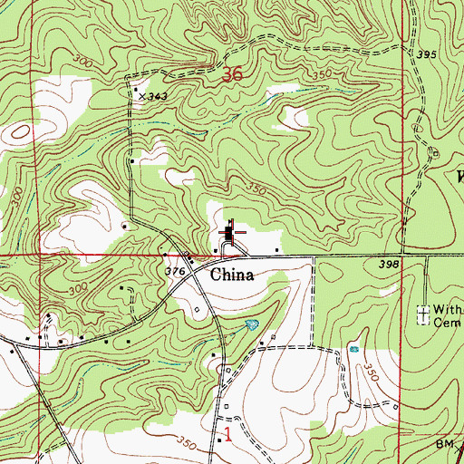 Topographic Map of Lyeffion Elementary School, AL