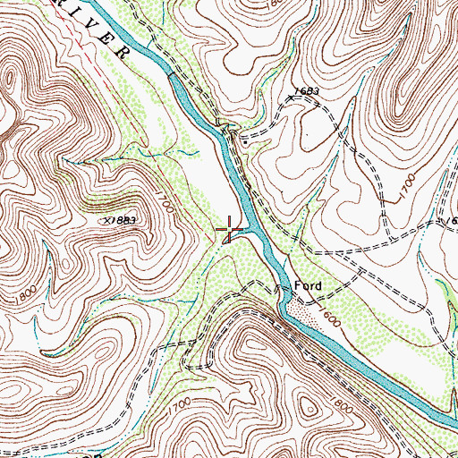Topographic Map of Brushy Canyon, TX