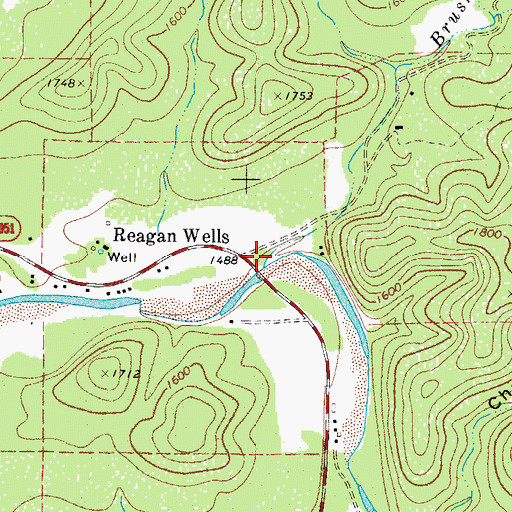 Topographic Map of Brushy Creek, TX