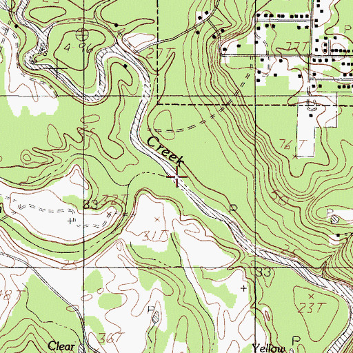 Topographic Map of Ellis Branch, TX
