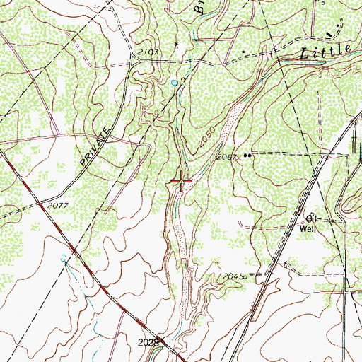 Topographic Map of Brushy Creek, TX
