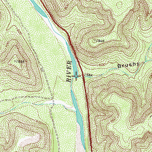 Topographic Map of Brushy Draw, TX