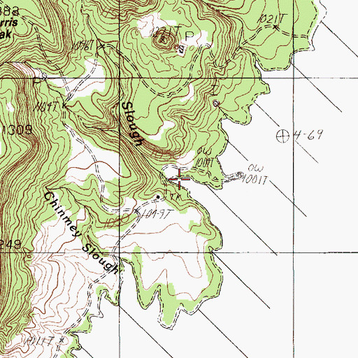 Topographic Map of Brushy Slough, TX