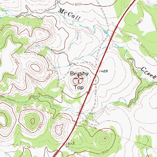 Topographic Map of Brushy Top, TX
