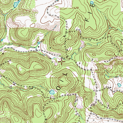 Topographic Map of Bryson Oil Field, TX