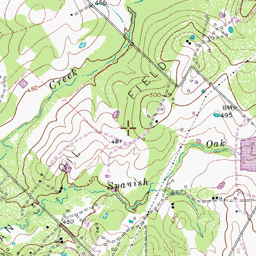 Topographic Map of Buchanan Oil Field, TX