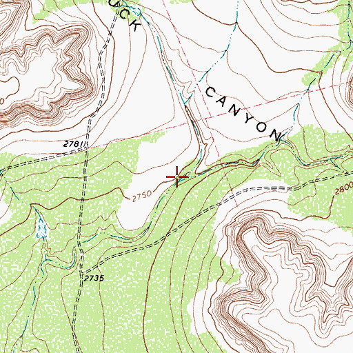Topographic Map of Buck Canyon, TX