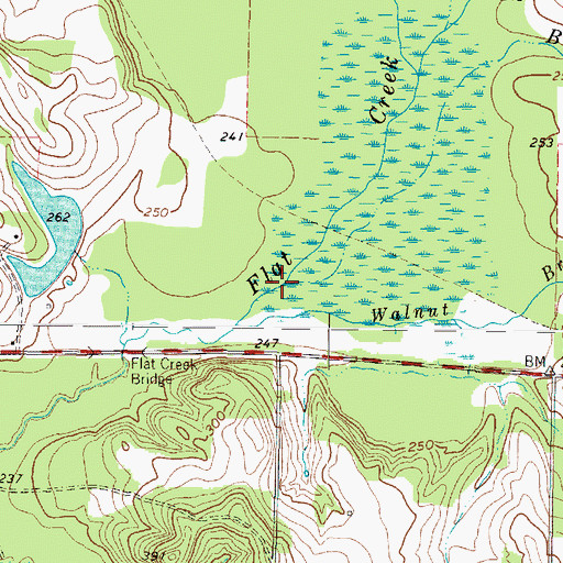 Topographic Map of Buck Creek, TX