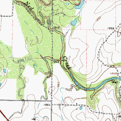 Topographic Map of Buck Creek, TX