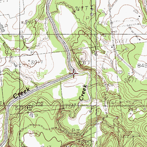 Topographic Map of Buck Creek, TX