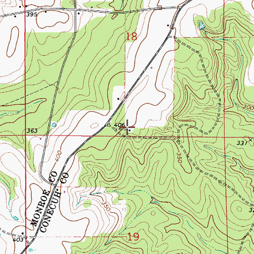 Topographic Map of Mount Sinai Baptist Church, AL