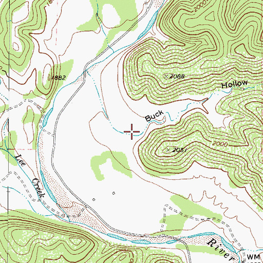 Topographic Map of Buck Hollow, TX