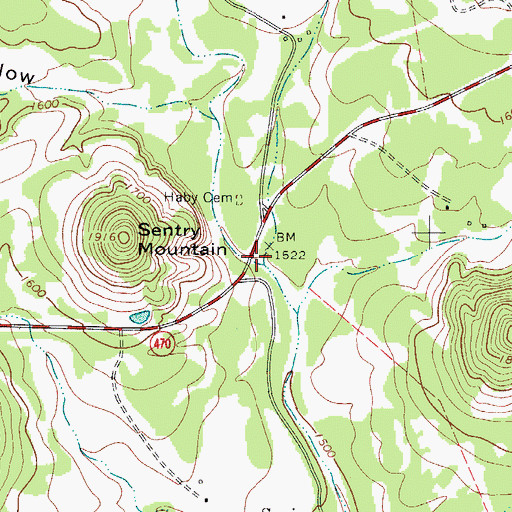 Topographic Map of Buck Hollow, TX