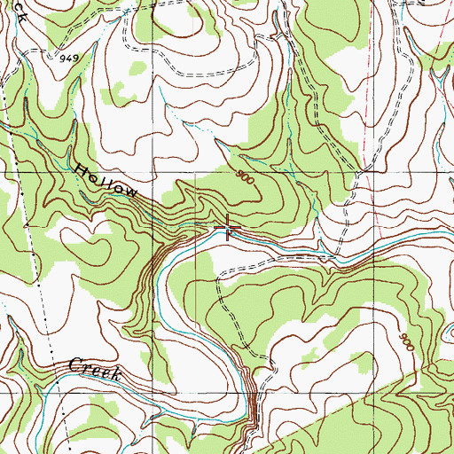 Topographic Map of Buck Hollow, TX