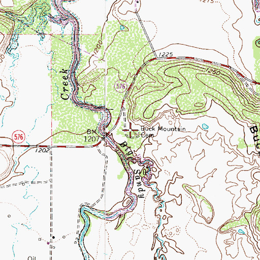 Topographic Map of Van Winkle Cemetery, TX