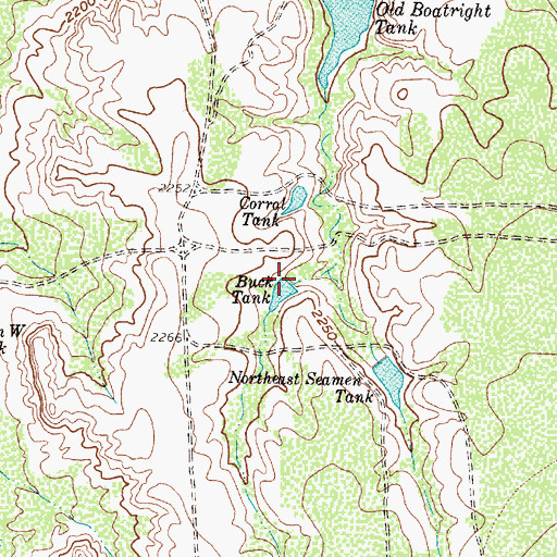 Topographic Map of Buck Tank, TX