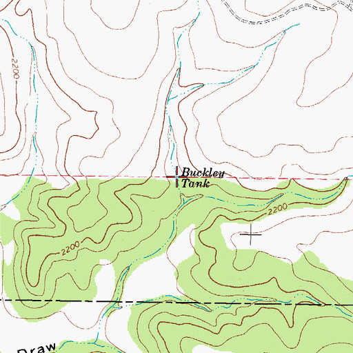 Topographic Map of Buckley Tank, TX