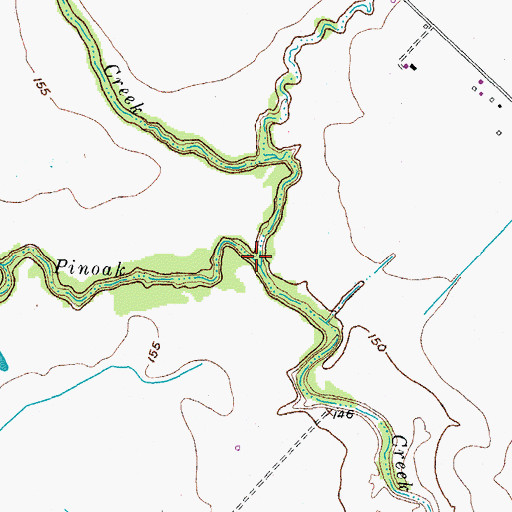 Topographic Map of Bucksnag Creek, TX