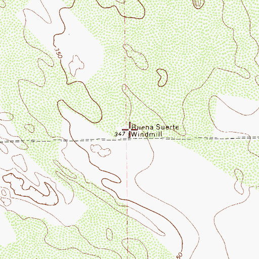 Topographic Map of Buena Suerte Windmill, TX