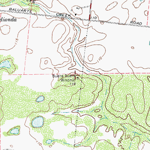 Topographic Map of Buena Suerte Windmill, TX