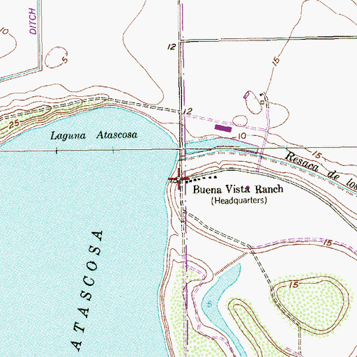 Topographic Map of Buena Vista Ranch, TX