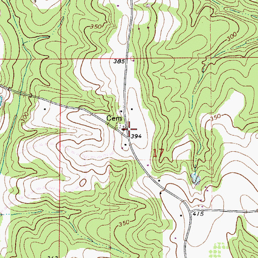 Topographic Map of New Centennial Baptist Church, AL