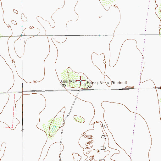 Topographic Map of Buena Vista Windmill, TX