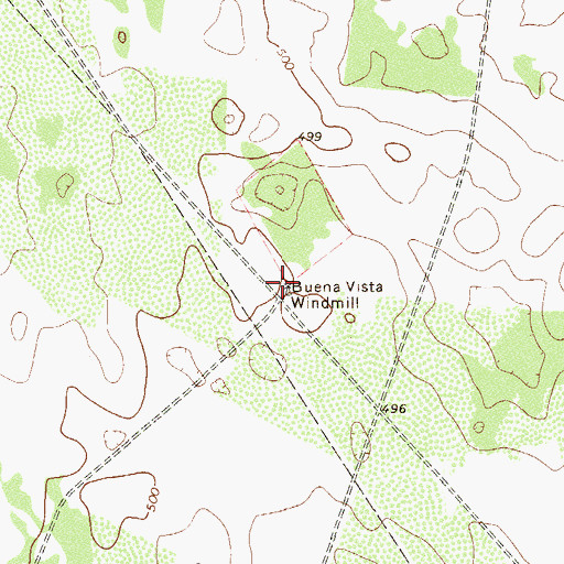 Topographic Map of Buena Vista Windmill, TX