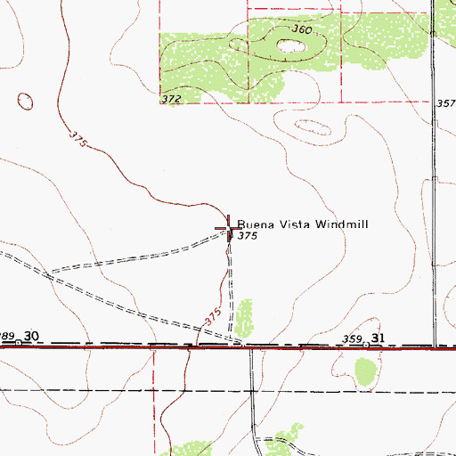 Topographic Map of Buena Vista Windmill, TX