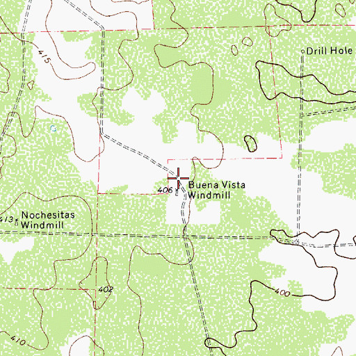Topographic Map of Bueno Vista Windmill, TX
