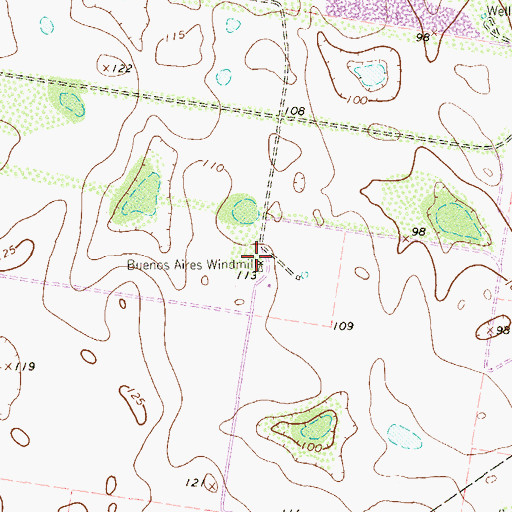 Topographic Map of Buenos Aires Windmill, TX
