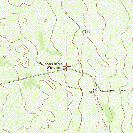 Topographic Map of Buenos Aires Windmill, TX
