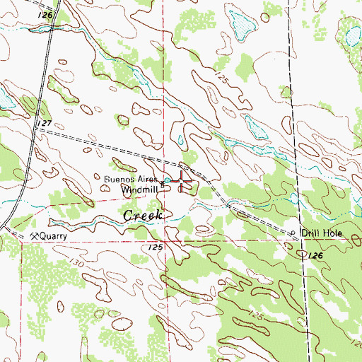 Topographic Map of Buenos Aires Windmill, TX