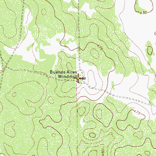 Topographic Map of Buenos Aires Windmill, TX