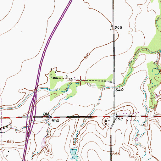 Topographic Map of Buffalo Creek, TX