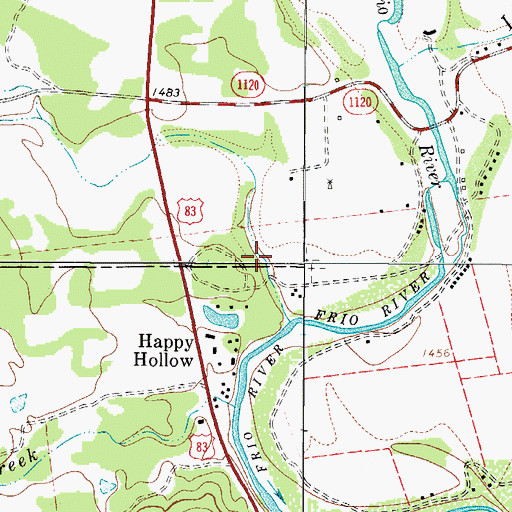Topographic Map of Buffalo Creek, TX