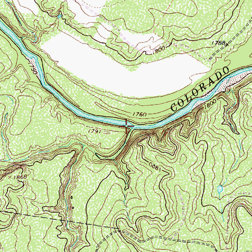Topographic Map of Buffalo Creek, TX