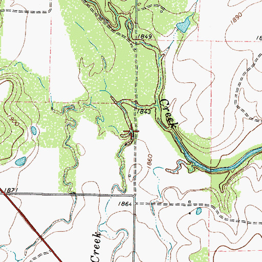 Topographic Map of Buffalo Creek, TX