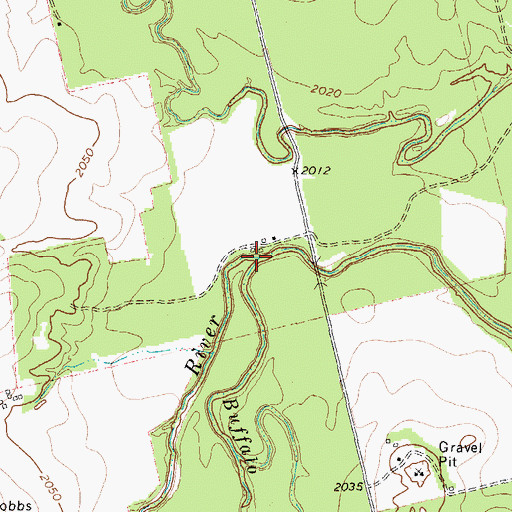 Topographic Map of Buffalo Creek, TX