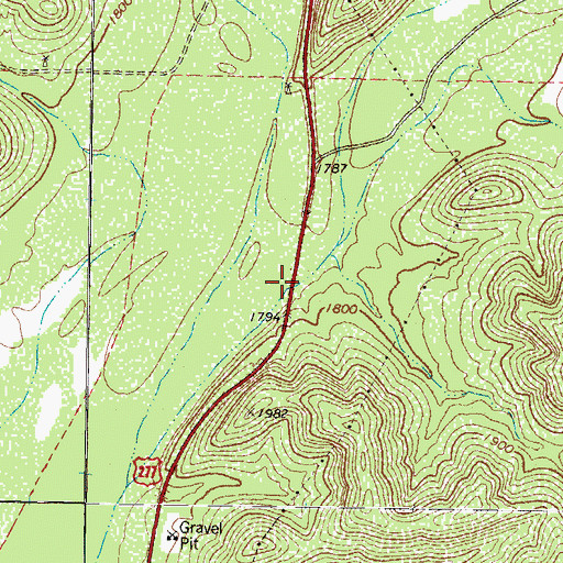 Topographic Map of Buffalo Draw, TX