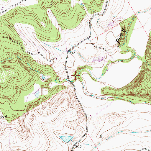 Topographic Map of Buffalo Hollow, TX