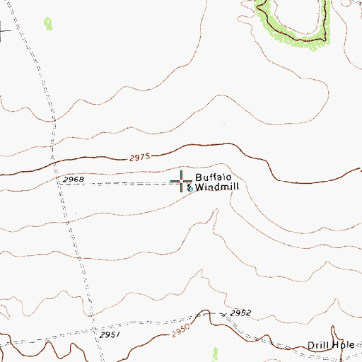 Topographic Map of Buffalo Windmill, TX