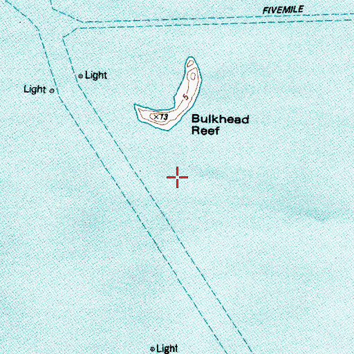 Topographic Map of Bulkhead Reef, TX