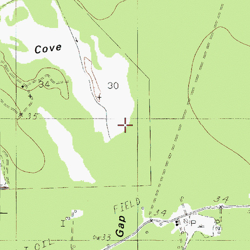 Topographic Map of Bull Cove, TX
