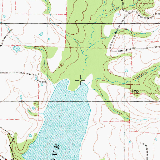 Topographic Map of Bull Creek, TX